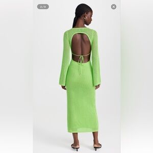 Runaway the Label Tashani Green Apple Long Sleeves Sweater Dress, open back Sz M